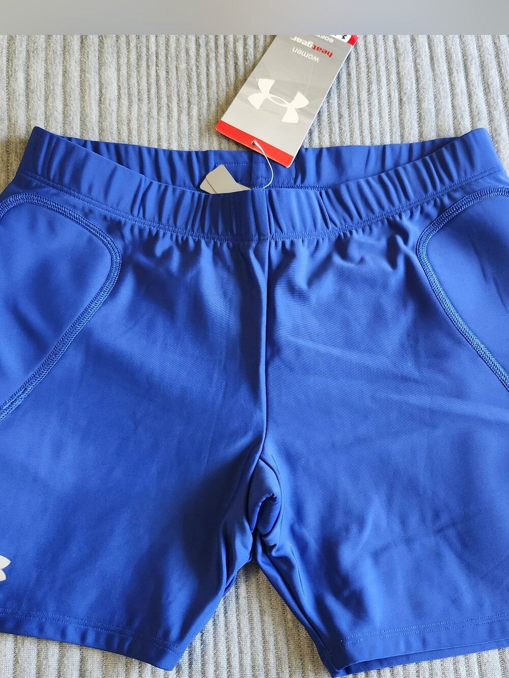 NWT UNDER ARMOUR SOFTBALL PADDED SLIDER SHORTS WOMENS MEDIUM BLUE MPZ  HEATGEAR